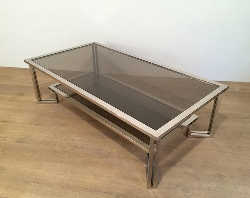 Chrome Design Coffee Table, Circa 1970 For Sale 5