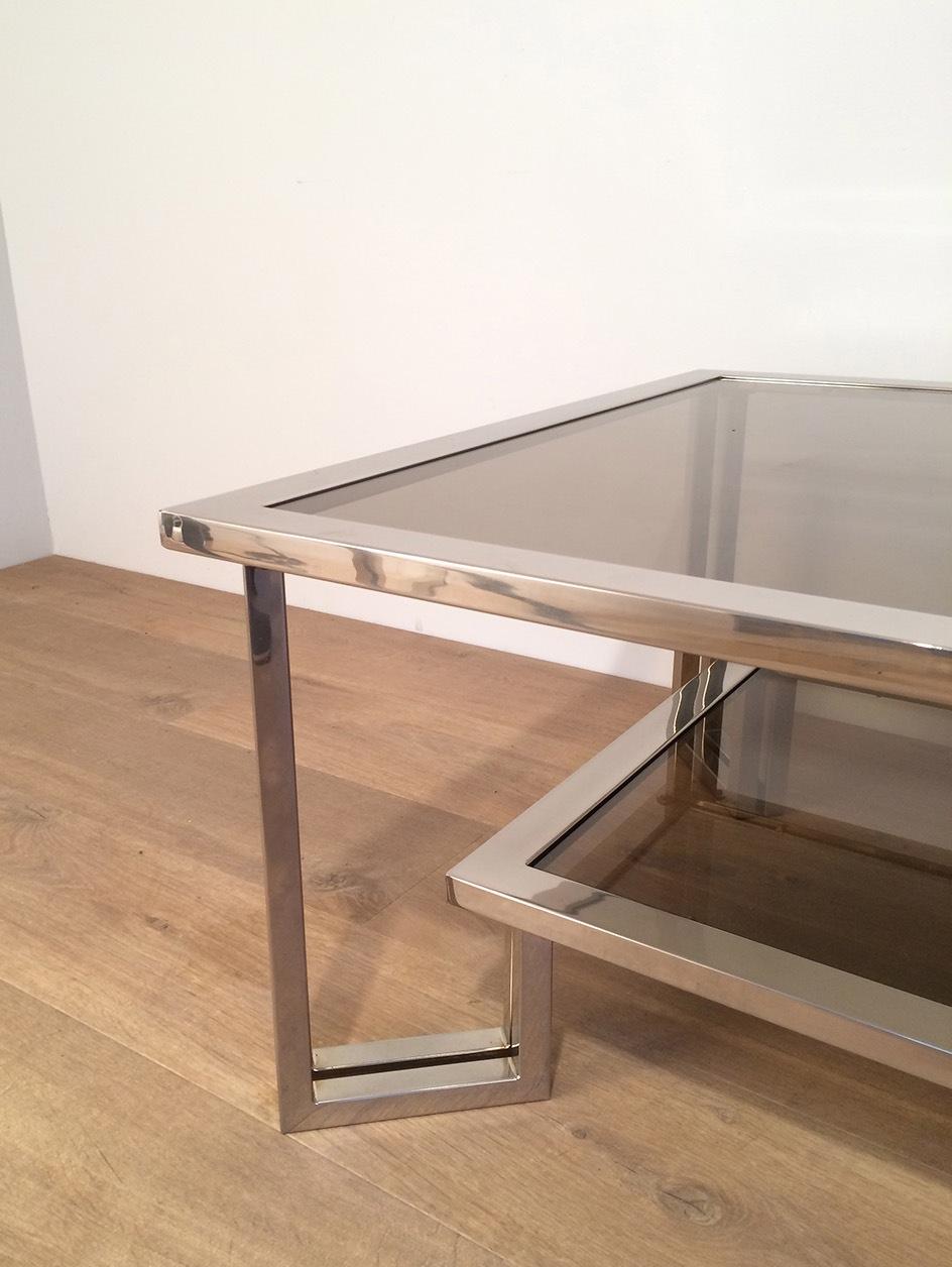 Late 20th Century Chrome Design Coffee Table, Circa 1970 For Sale