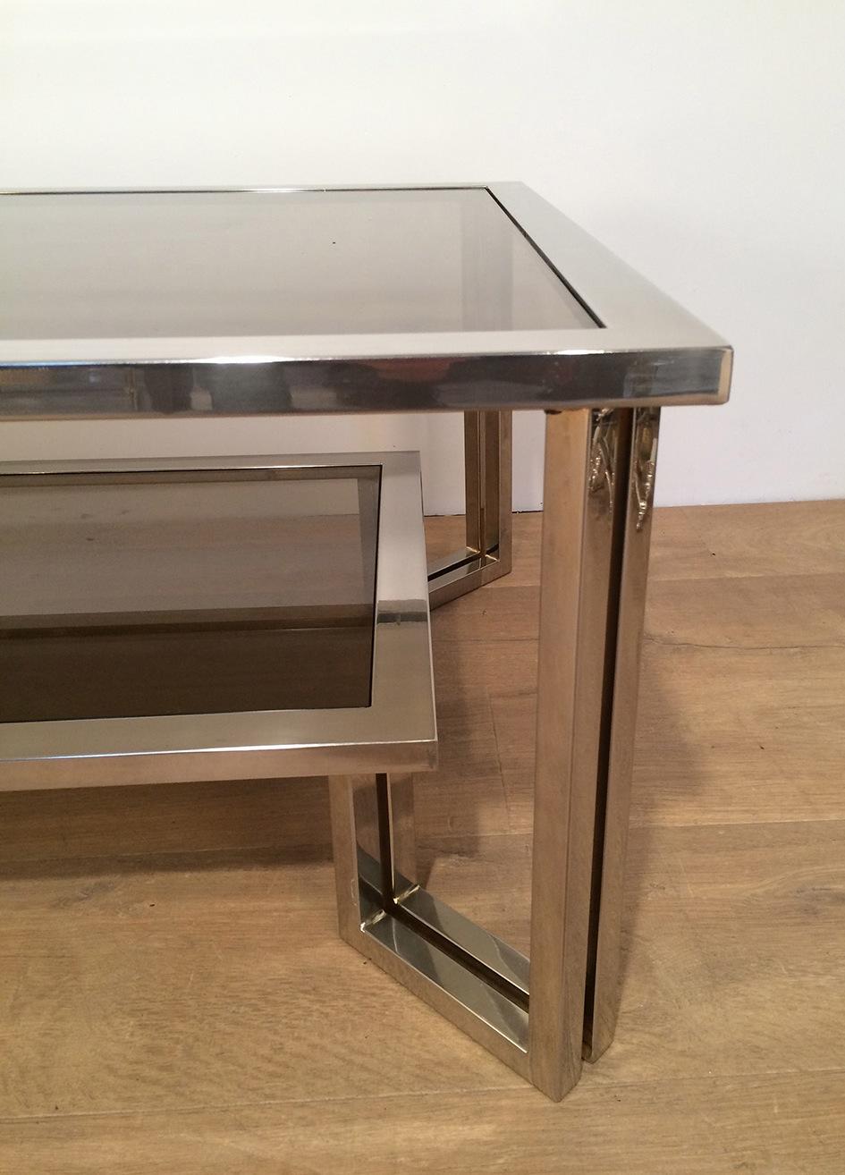 Chrome Design Coffee Table, Circa 1970 For Sale 2