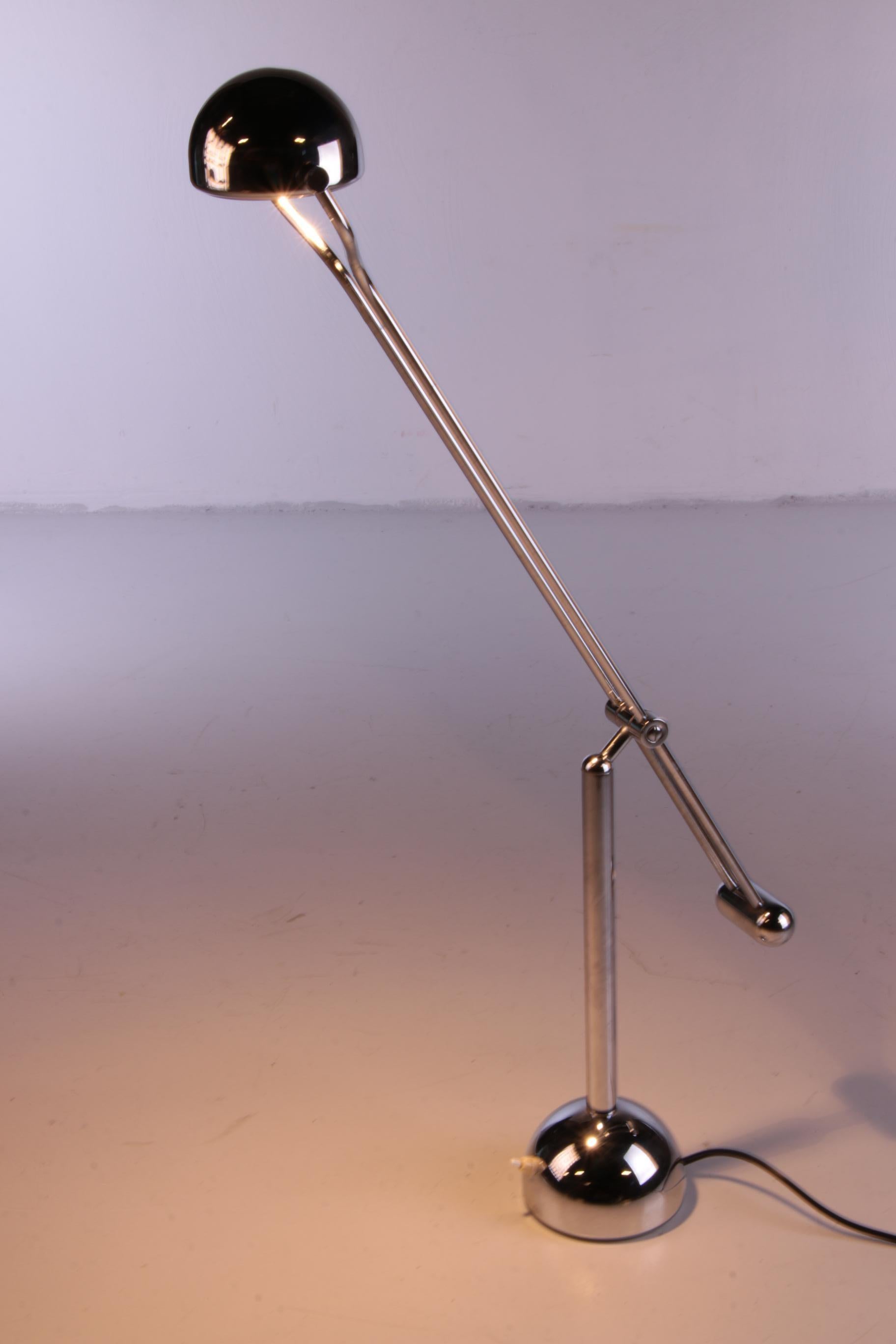 Chrome Design Desk Lamp Metal Hustadt Lights, 70s For Sale 6