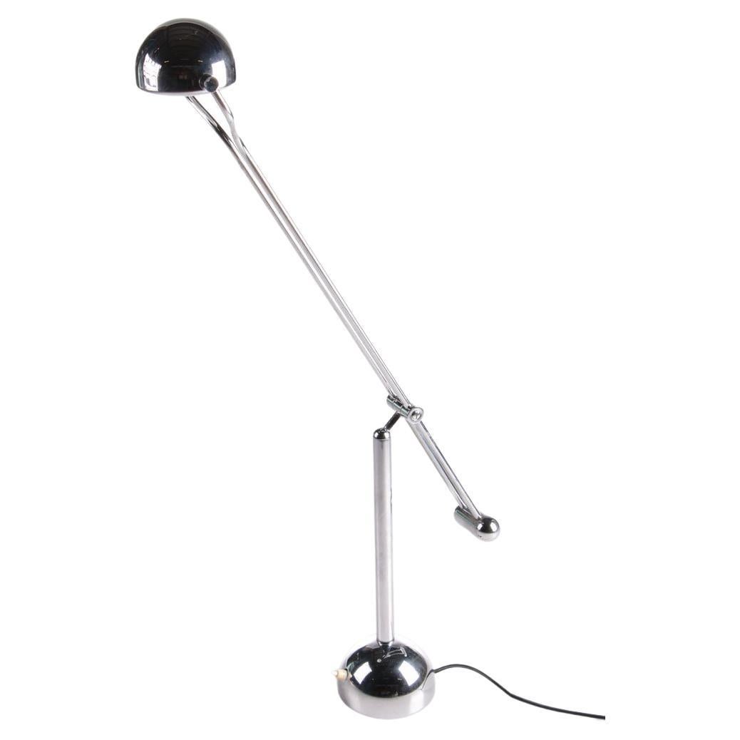 Chrome Design Desk Lamp Metal Hustadt Lights, 70s For Sale