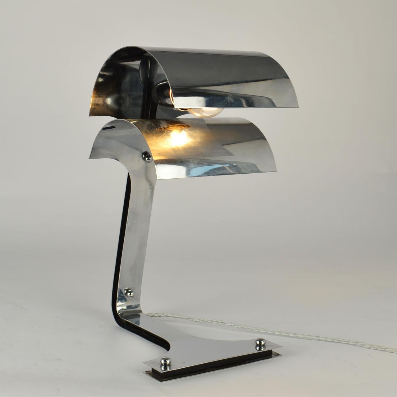 Mid-Century Modern Chrome Desk Lamp attributed to Luigi Massoni Italy 1960s For Sale