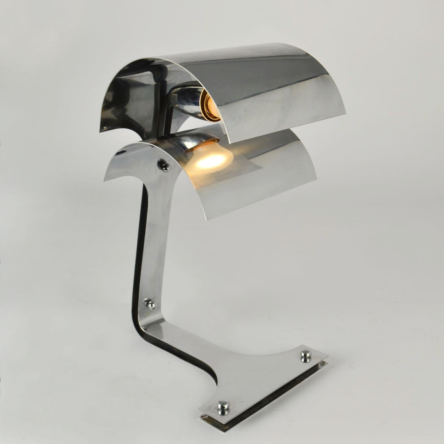 Italian Chrome Desk Lamp attributed to Luigi Massoni Italy 1960s For Sale