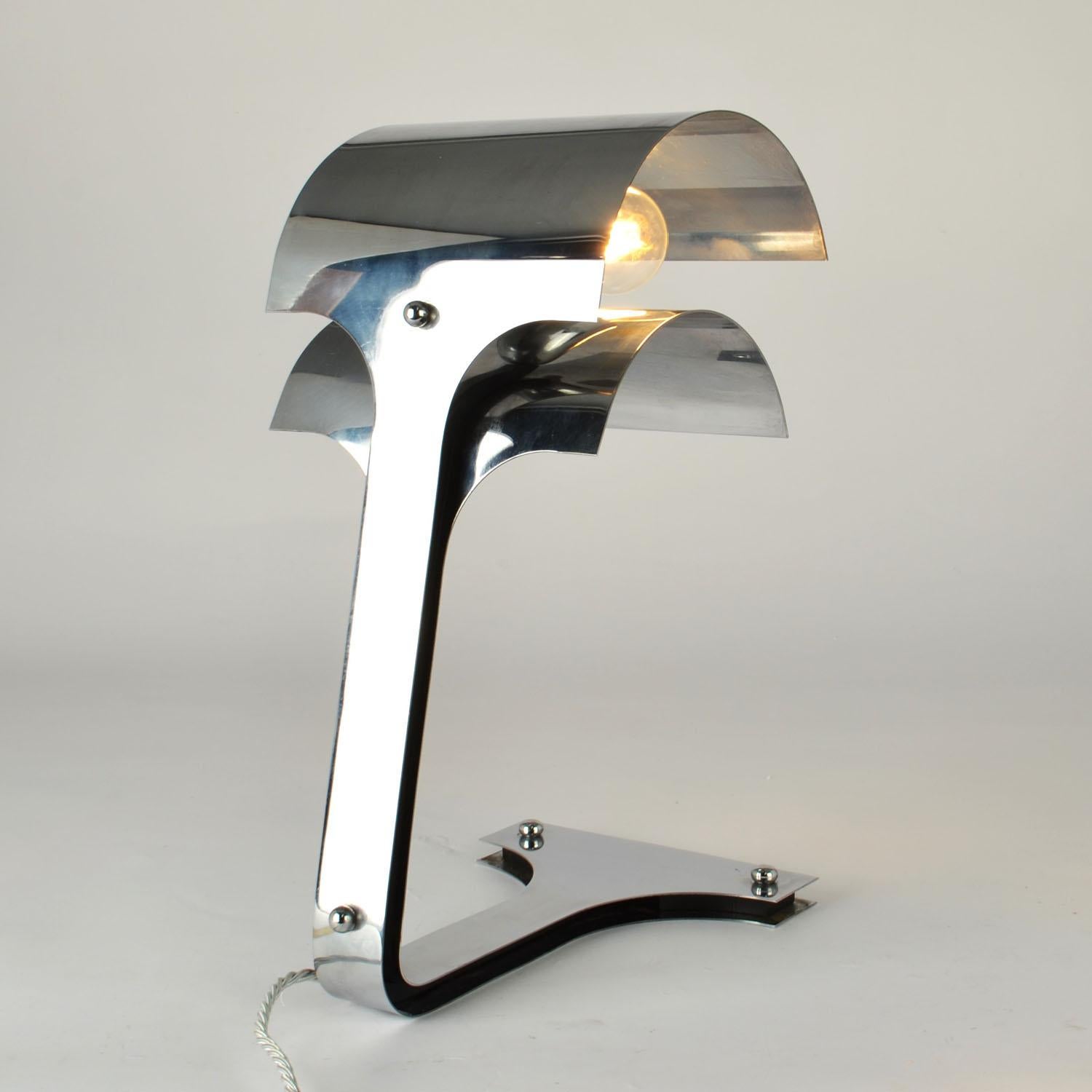 Mid-20th Century Chrome Desk Lamp attributed to Luigi Massoni Italy 1960s For Sale