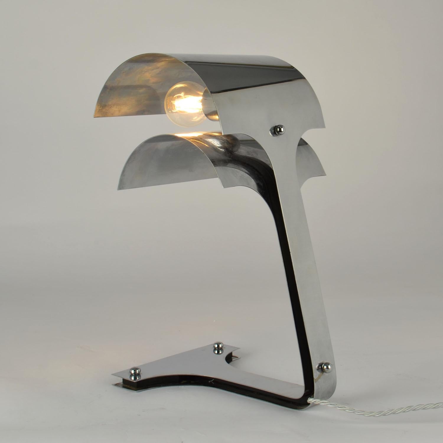 Chrome Desk Lamp attributed to Luigi Massoni Italy 1960s For Sale 1