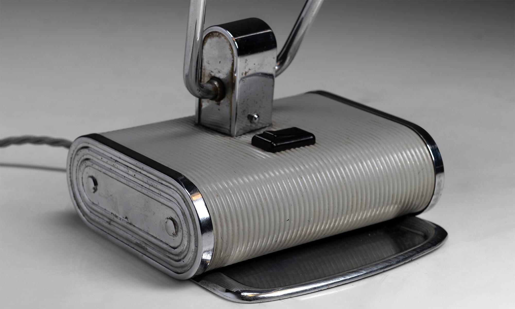 Chrome Desk Lamp by Eileen Gray, France, Circa 1930 In Good Condition In Culver City, CA