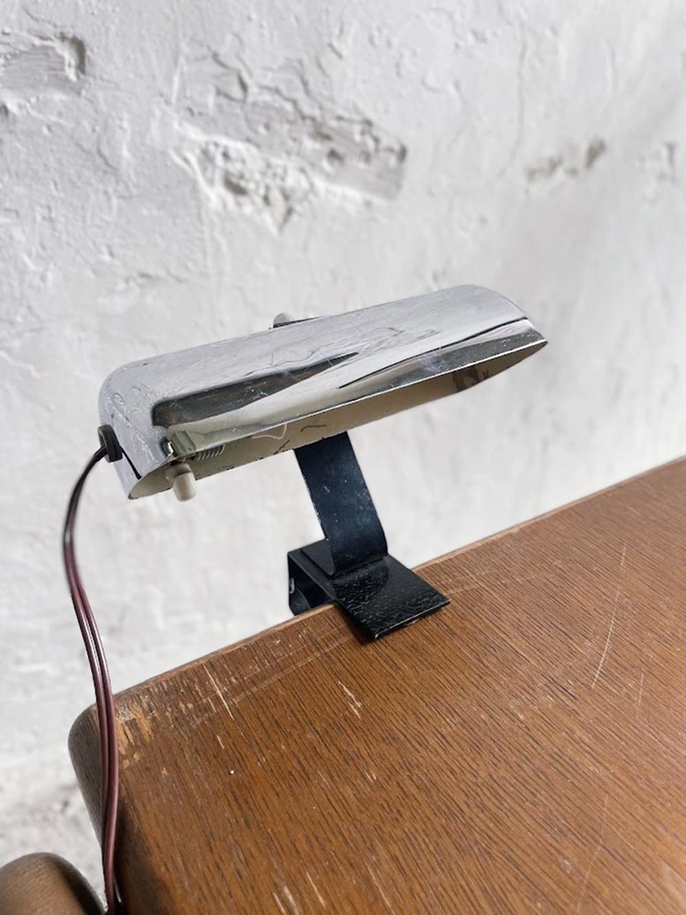 Lámpara de escritorio cromada de estilo modernista, diseño Art Déco, francés 1930-1940 Moderno en venta