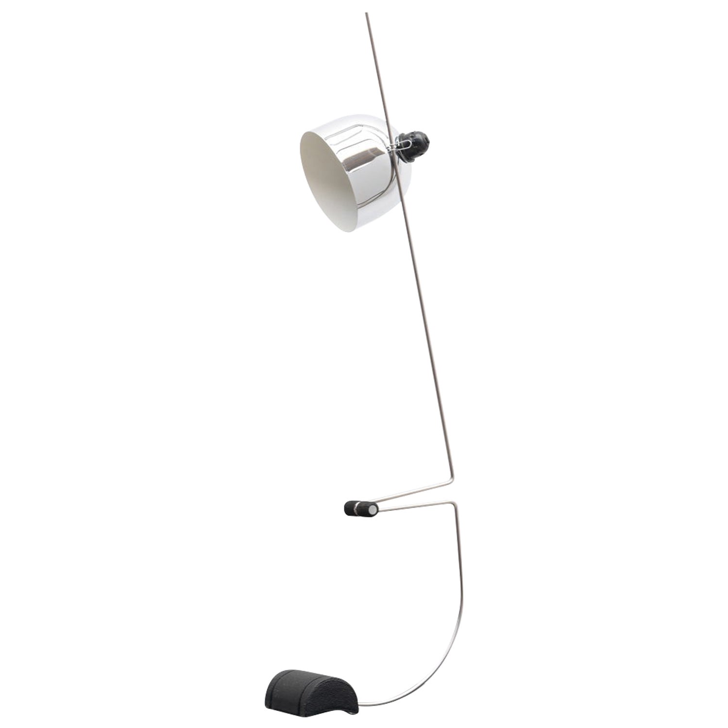 Schreibtischlampe aus Chrom mit Gegengewicht, Italien 1970er Jahre