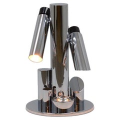 Chrome desk light “Babilonia” by Fase, Spain 70s.