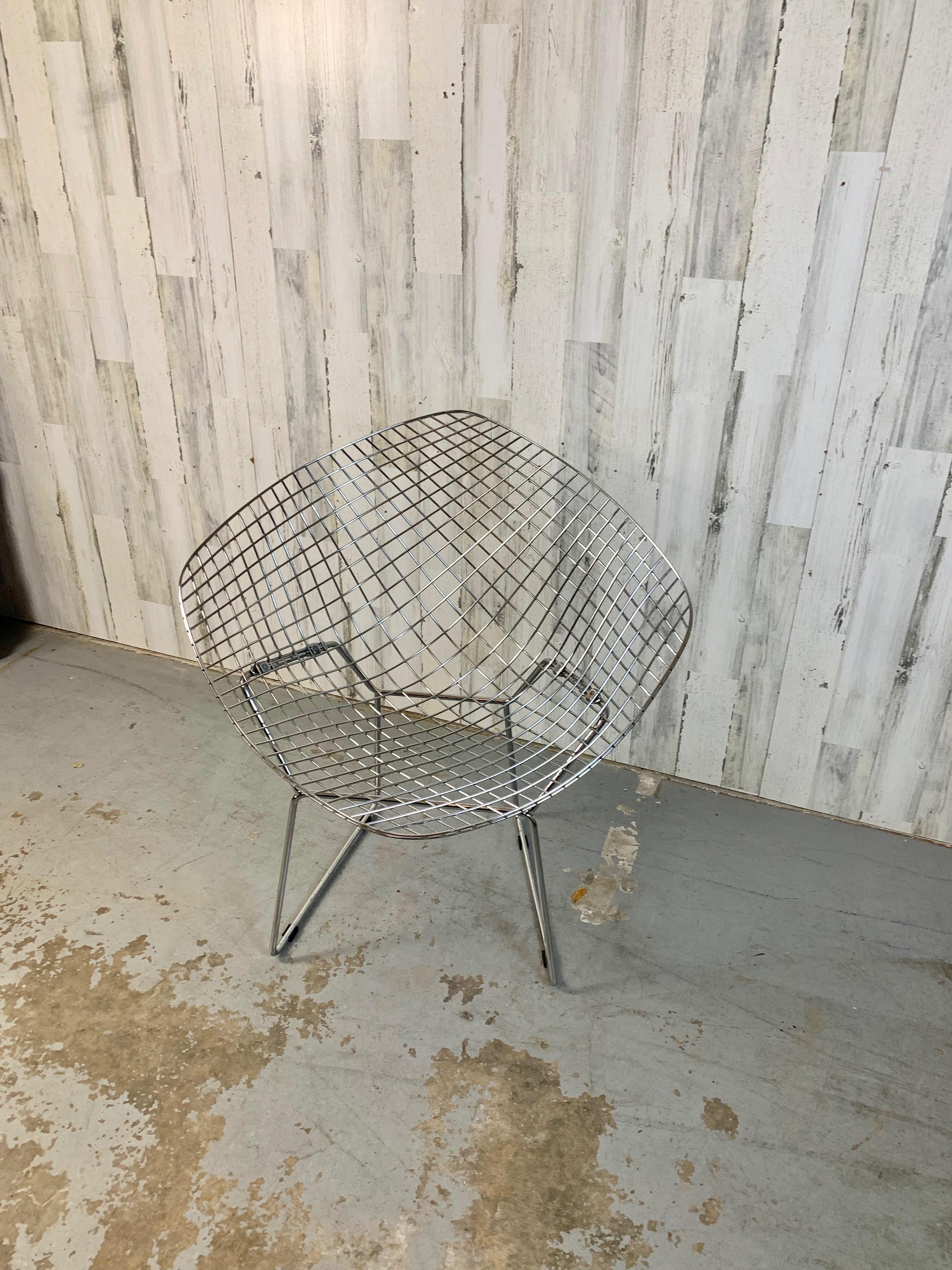Verchromter Diamantstuhl im Stil von Bertoia im Angebot 5