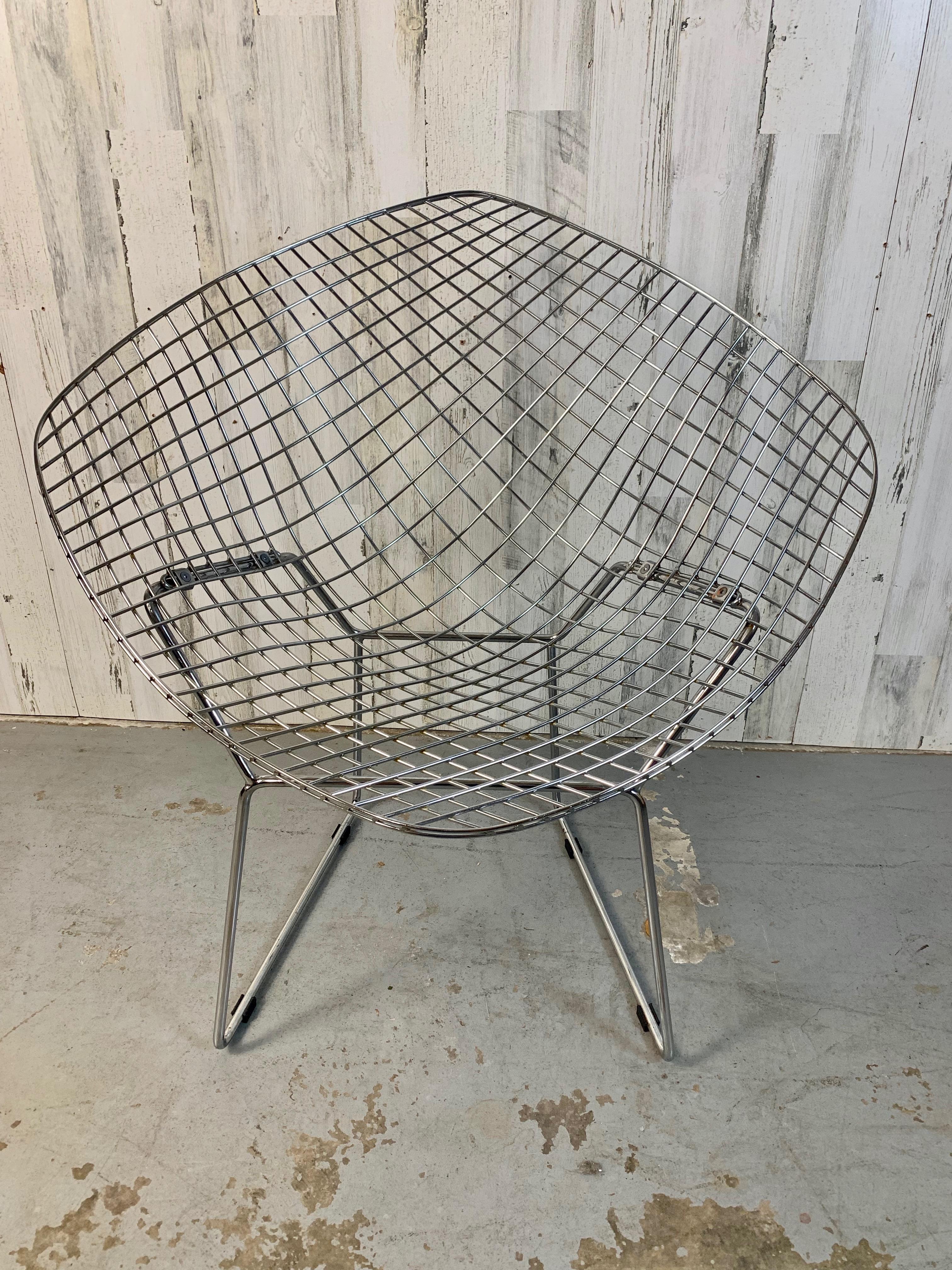 Verchromter Diamantstuhl im Stil von Bertoia im Zustand „Gut“ im Angebot in Denton, TX