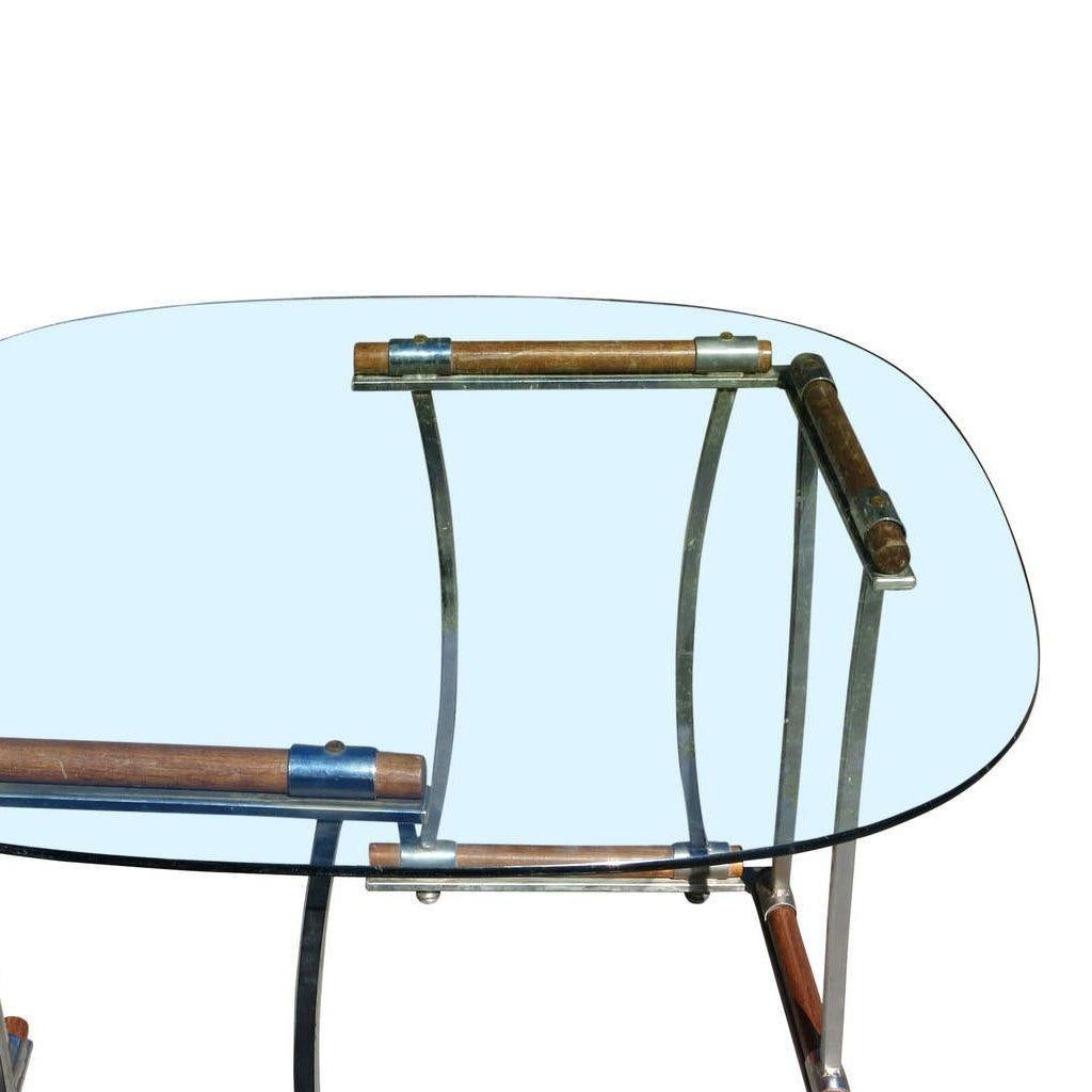 Chrome Dining Chair and Dining Table Set by Cleo Baldon For Sale 2