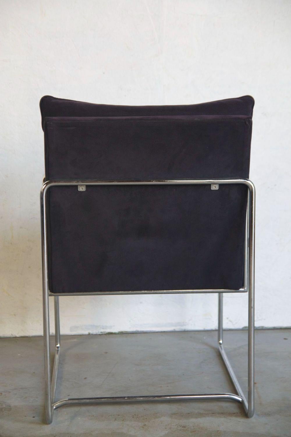 Mid-Century Modern Chrome Dining Chair Designed by Stephen D. Sherman for Tulip Inc For Sale