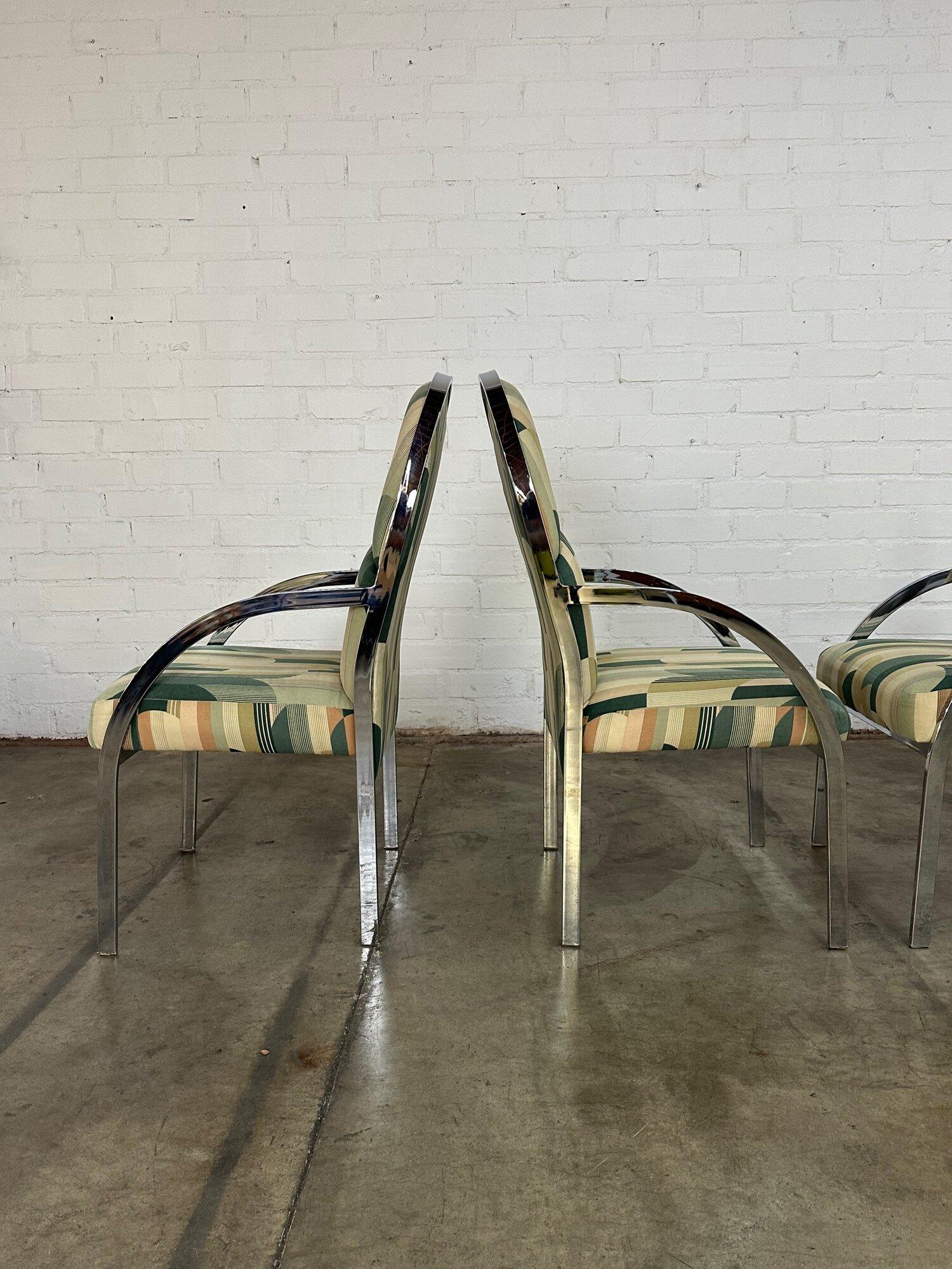 Chrome Dining Chairs- Set of 4 In Good Condition For Sale In Los Angeles, CA