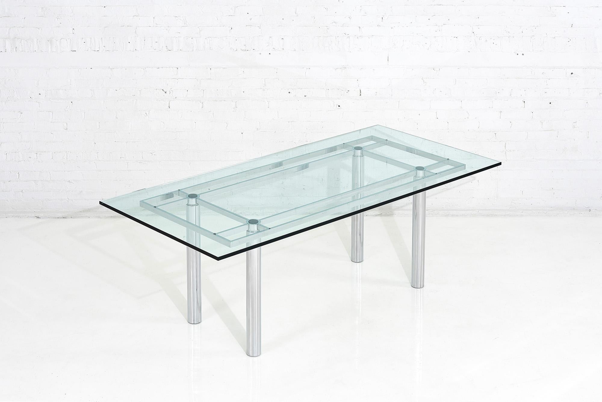 Chrome dining table by Tobia Scarpa and made in Italy by Gavina, circa 1960s.