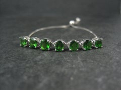 Chrome Diopside Bolo Bracelet Siberian Emerald Sterling Silver