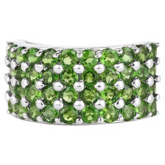 Chrome Diopside Ring 3.06 Carats Sterling Silver