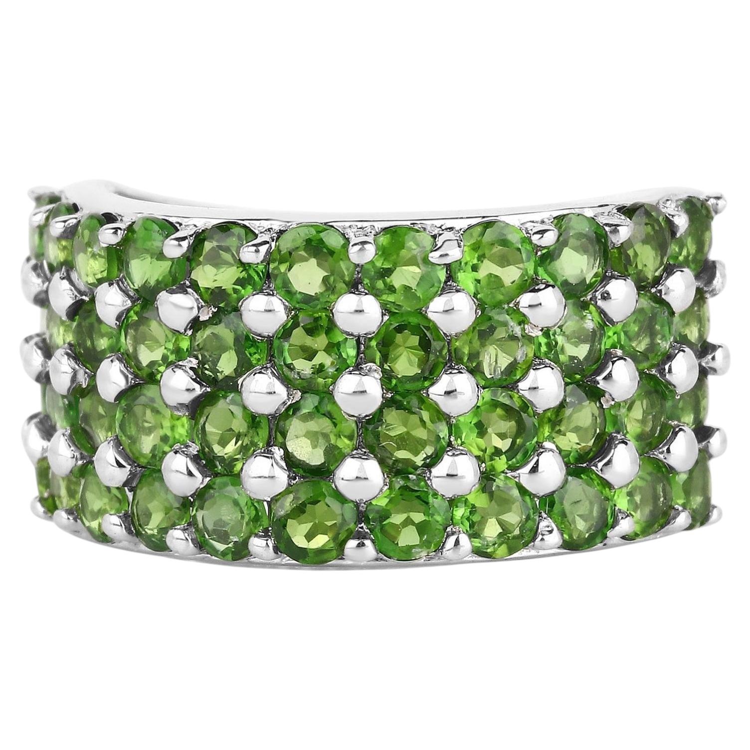 Chrome Diopside Ring 3.06 Carats Sterling Silver