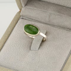 Chrome diopside silver ring