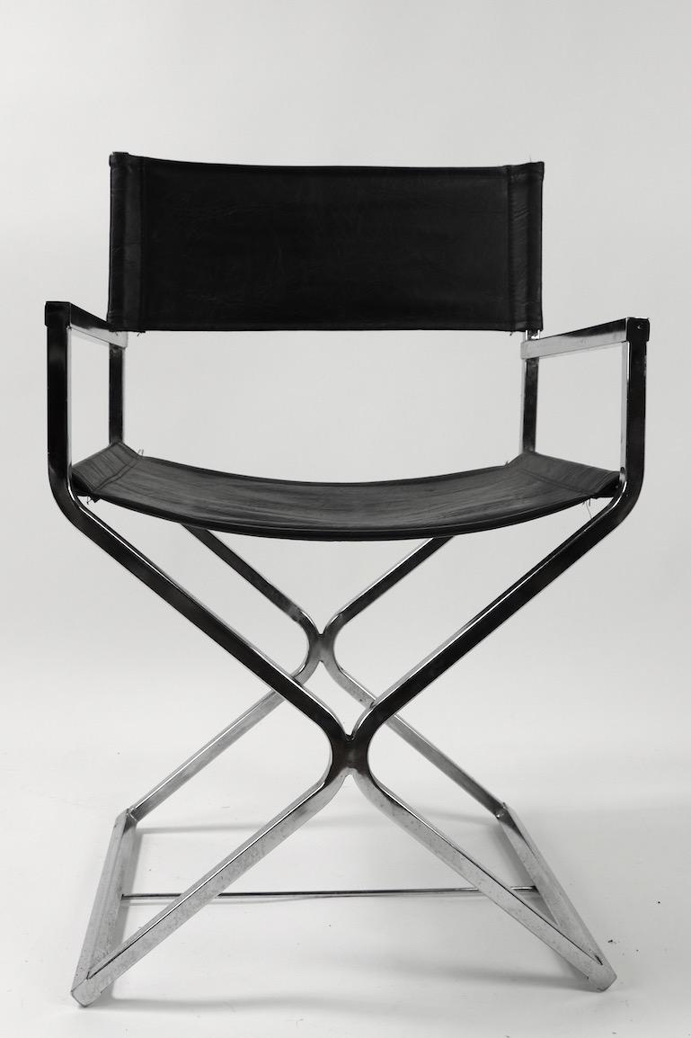 Hollywood Regency Chrome Directors Chair by Robert Kjer for Virtue Vintage