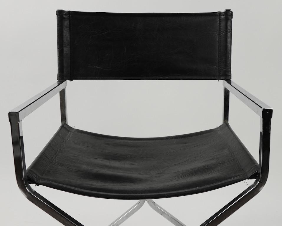 Chrome Directors Chair by Robert Kjer for Virtue Vintage In Good Condition In New York, NY