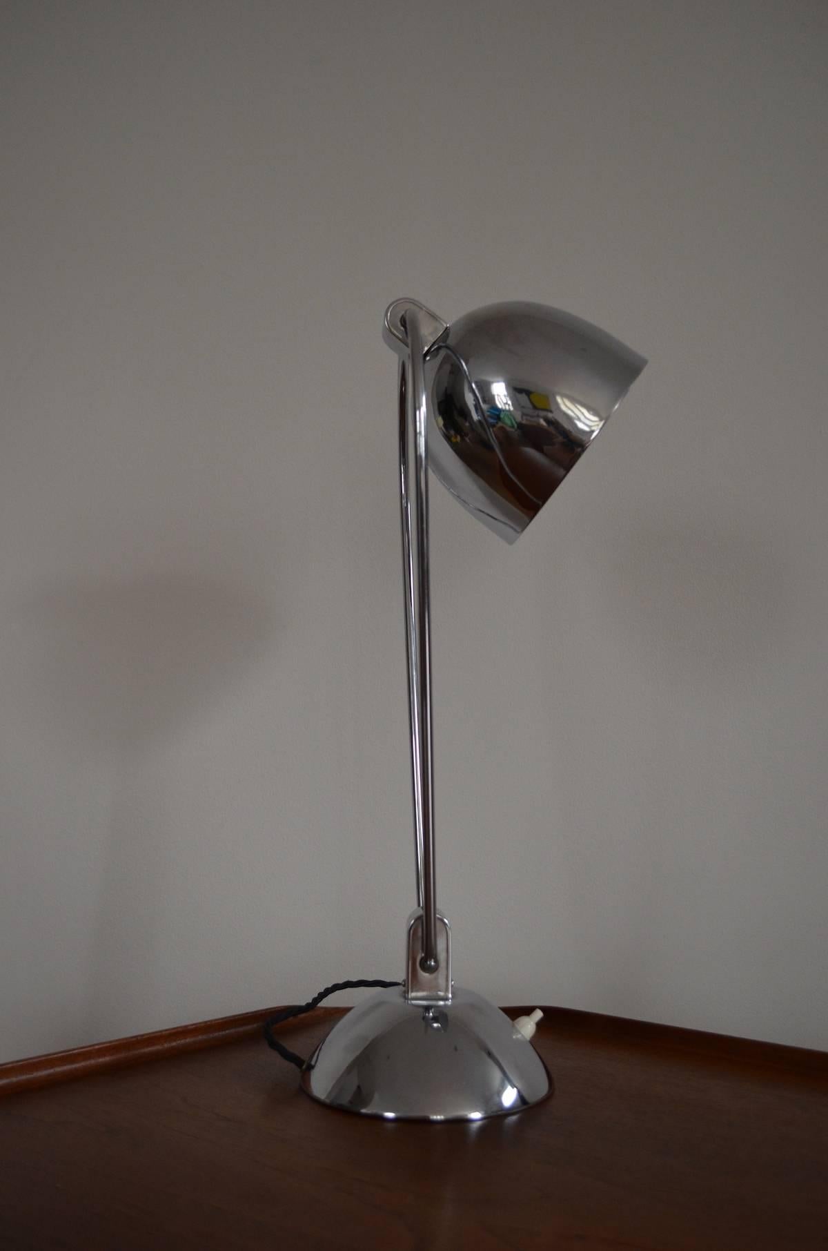20th Century Chrome Domed Table Lamp, 1950s For Sale