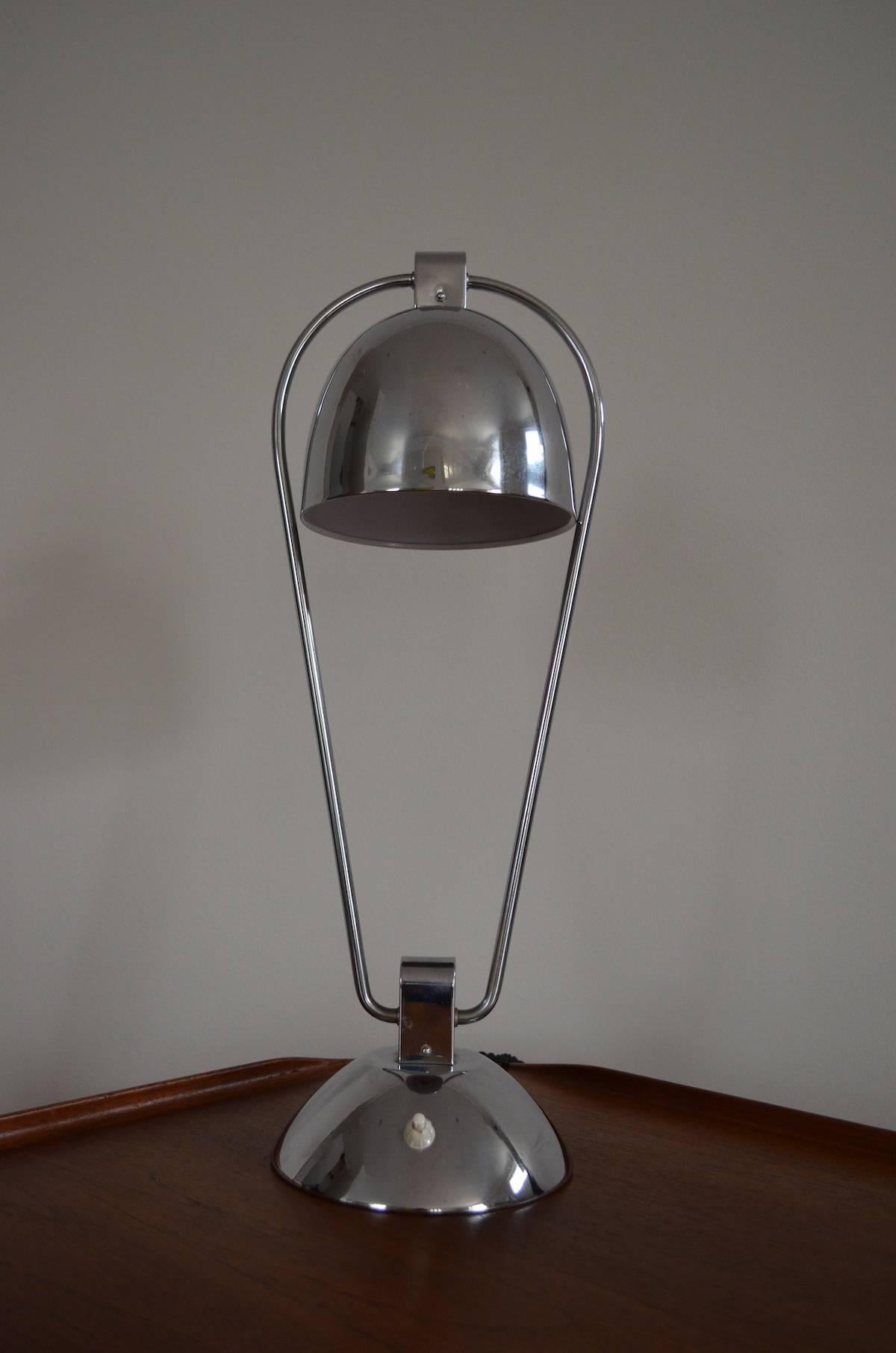 Chrome Domed Table Lamp, 1950s For Sale 1