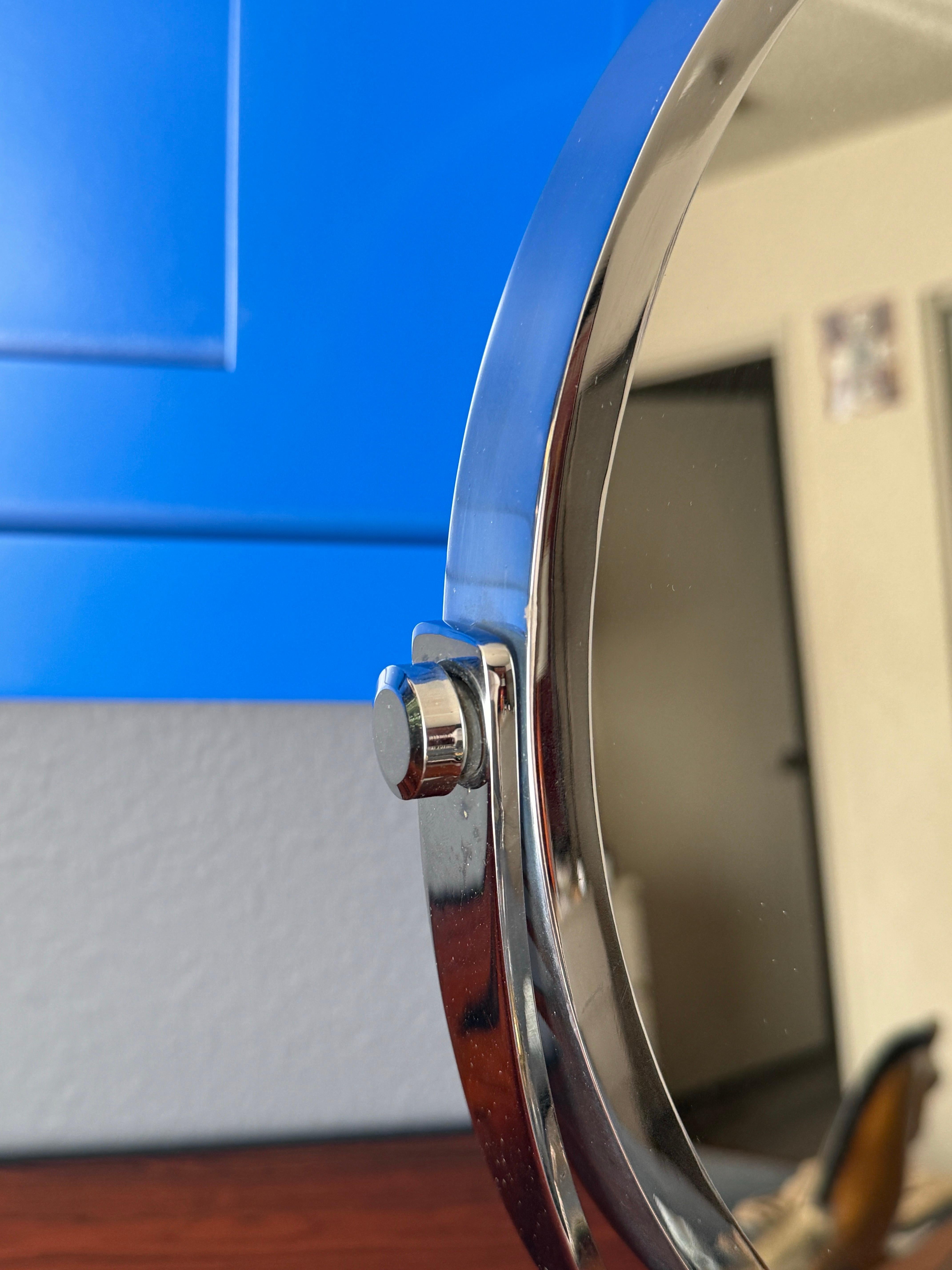 Chrome Double Sided Magnifying Vanity Mirror For Sale 5