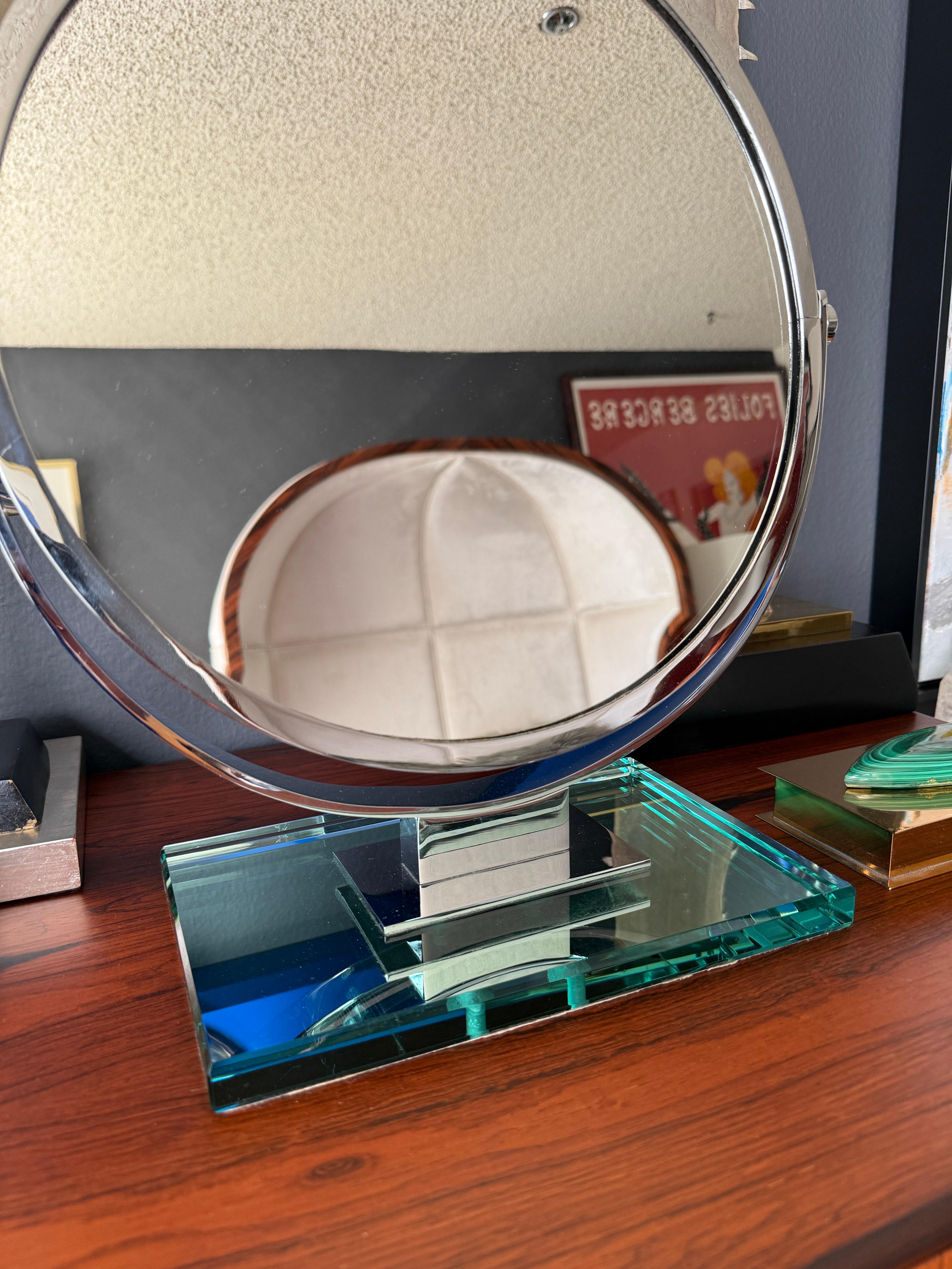 Chrome Double Sided Magnifying Vanity Mirror For Sale 12