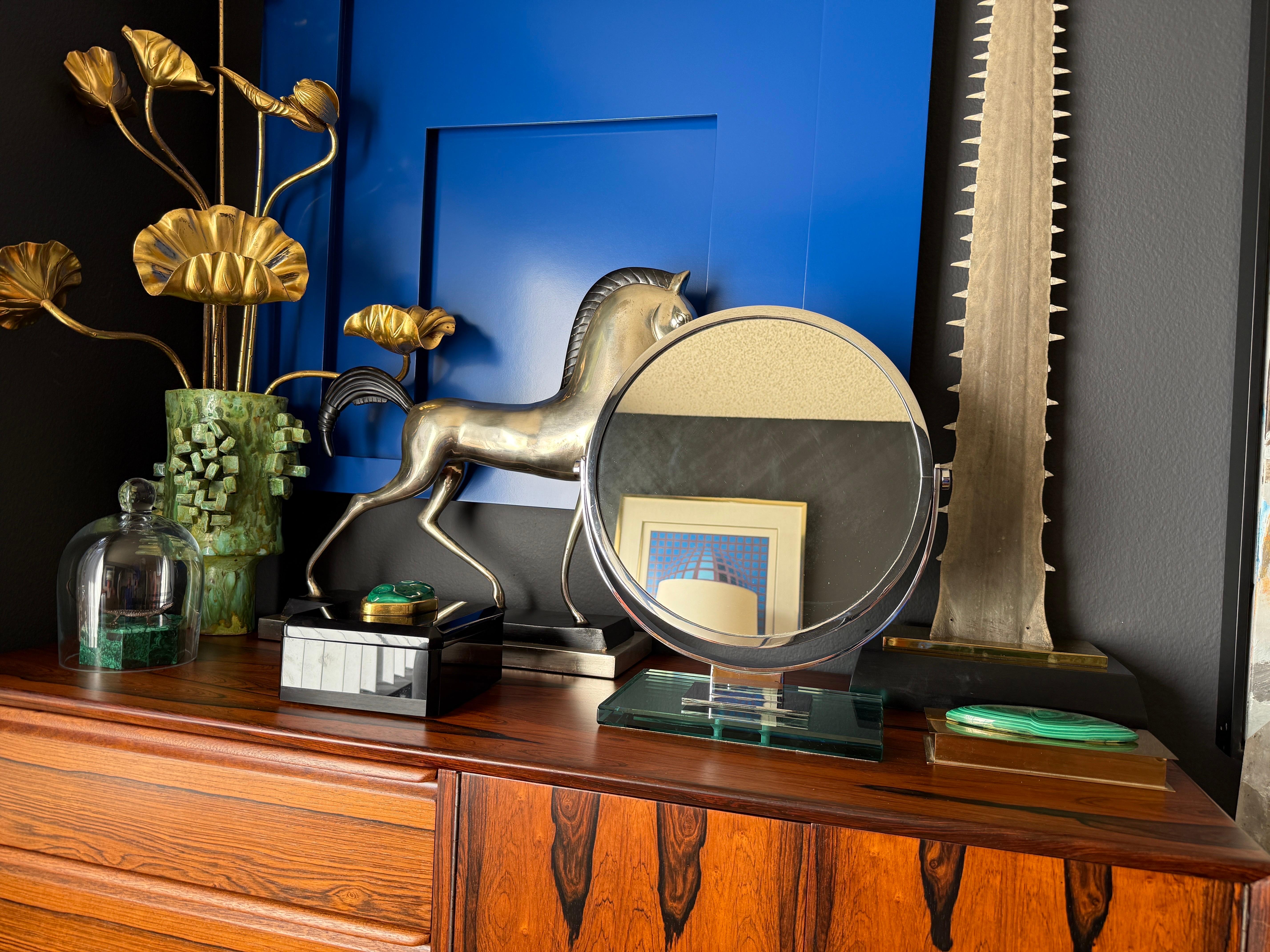Chrome Double Sided Magnifying Vanity Mirror For Sale 1