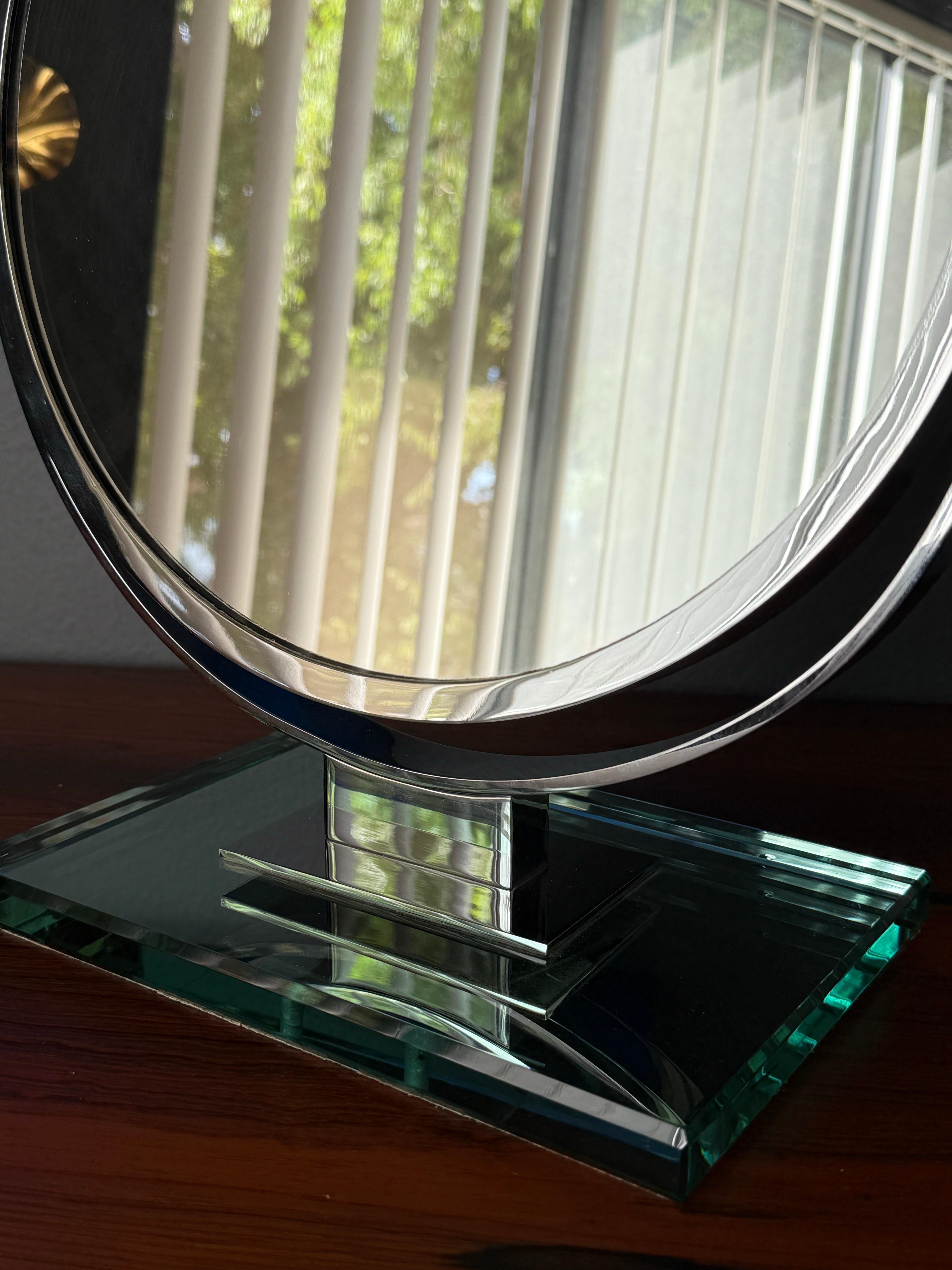 Chrome Double Sided Magnifying Vanity Mirror For Sale 3