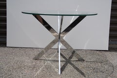 Chrome Double X-Base Side Table by Leon Rosen for Pace