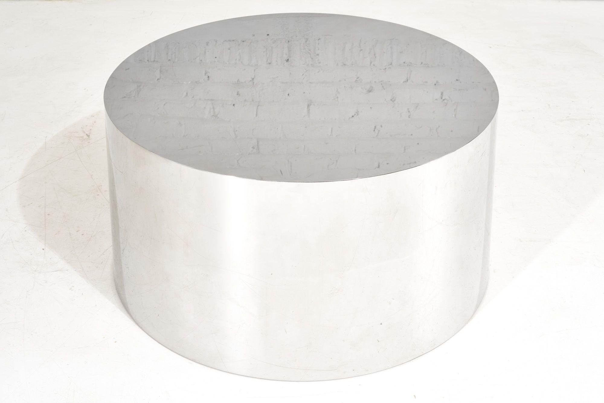 Chrome Drum Coffee Table by Milo Baughman for Thayer Coggin, 1960 In Good Condition In Chicago, IL