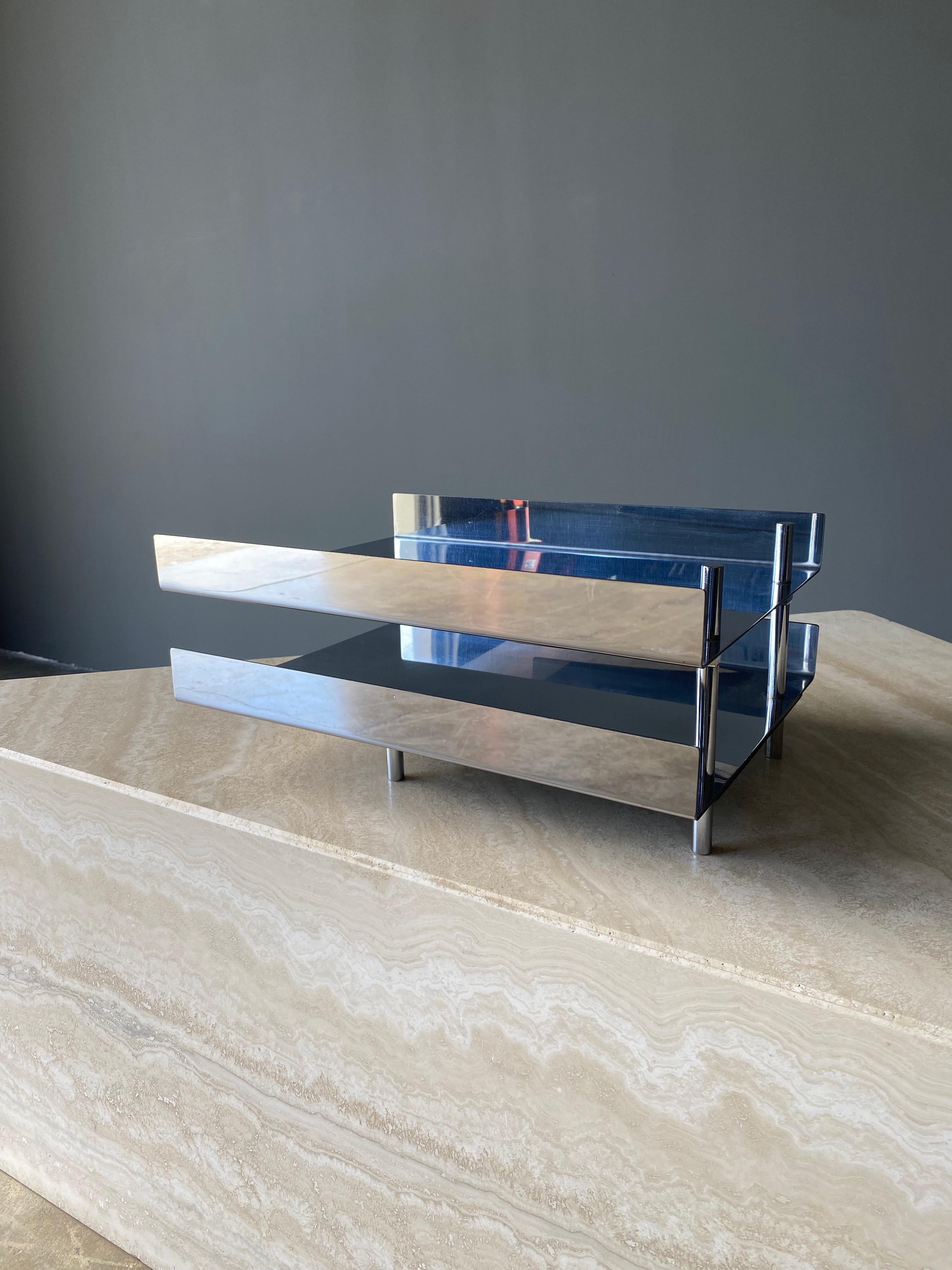 Chrome Dual Level Letter Tray by Hugh Acton, 1960s 6