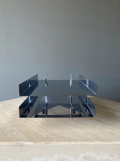 Chrome Dual Level Letter Tray by Hugh Acton, 1960s