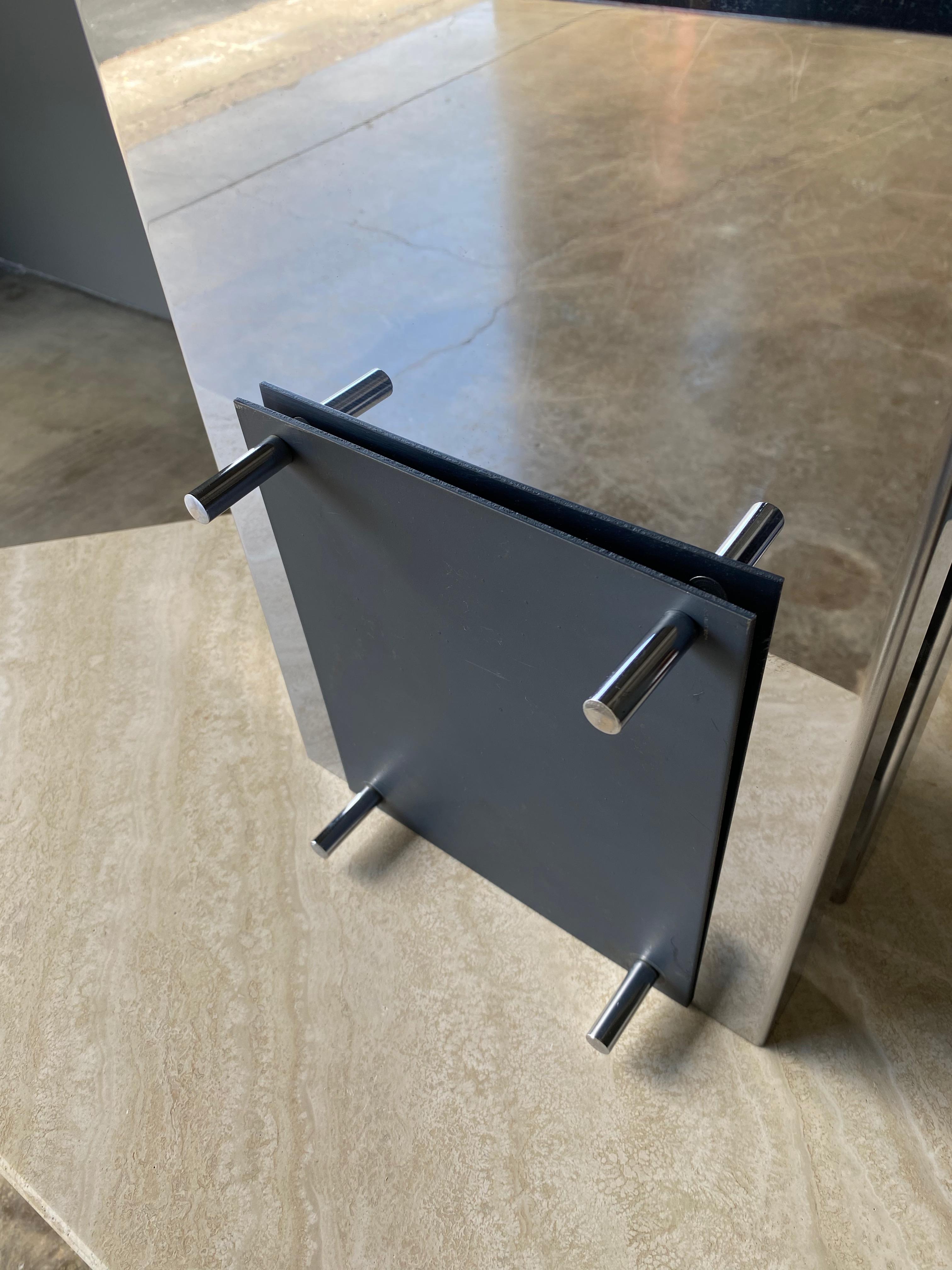 Chrome Dual Level Letter Tray by Hugh Acton, 1960s 12