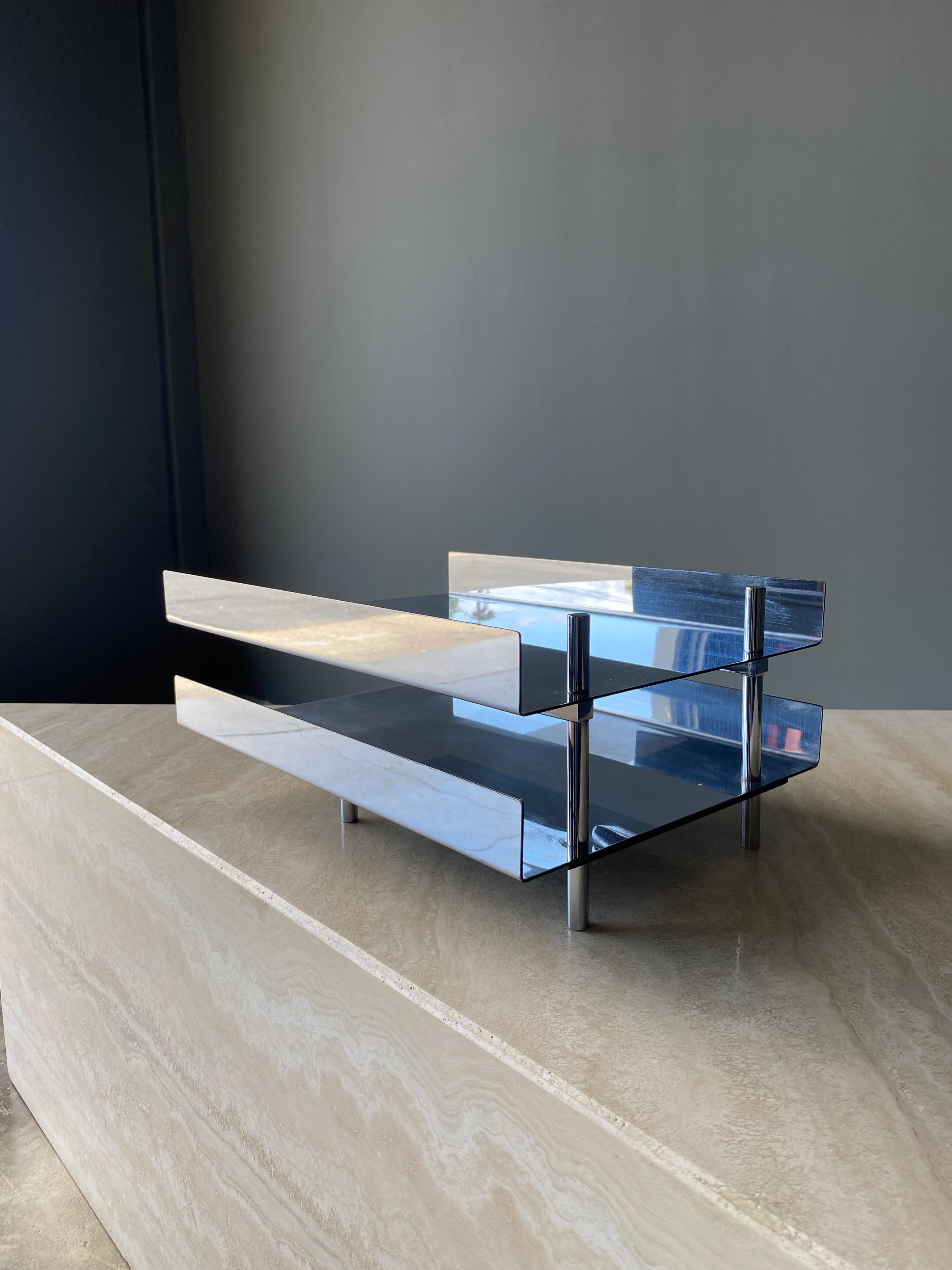 Mid-Century Modern Chrome Dual Level Letter Tray by Hugh Acton, 1960s