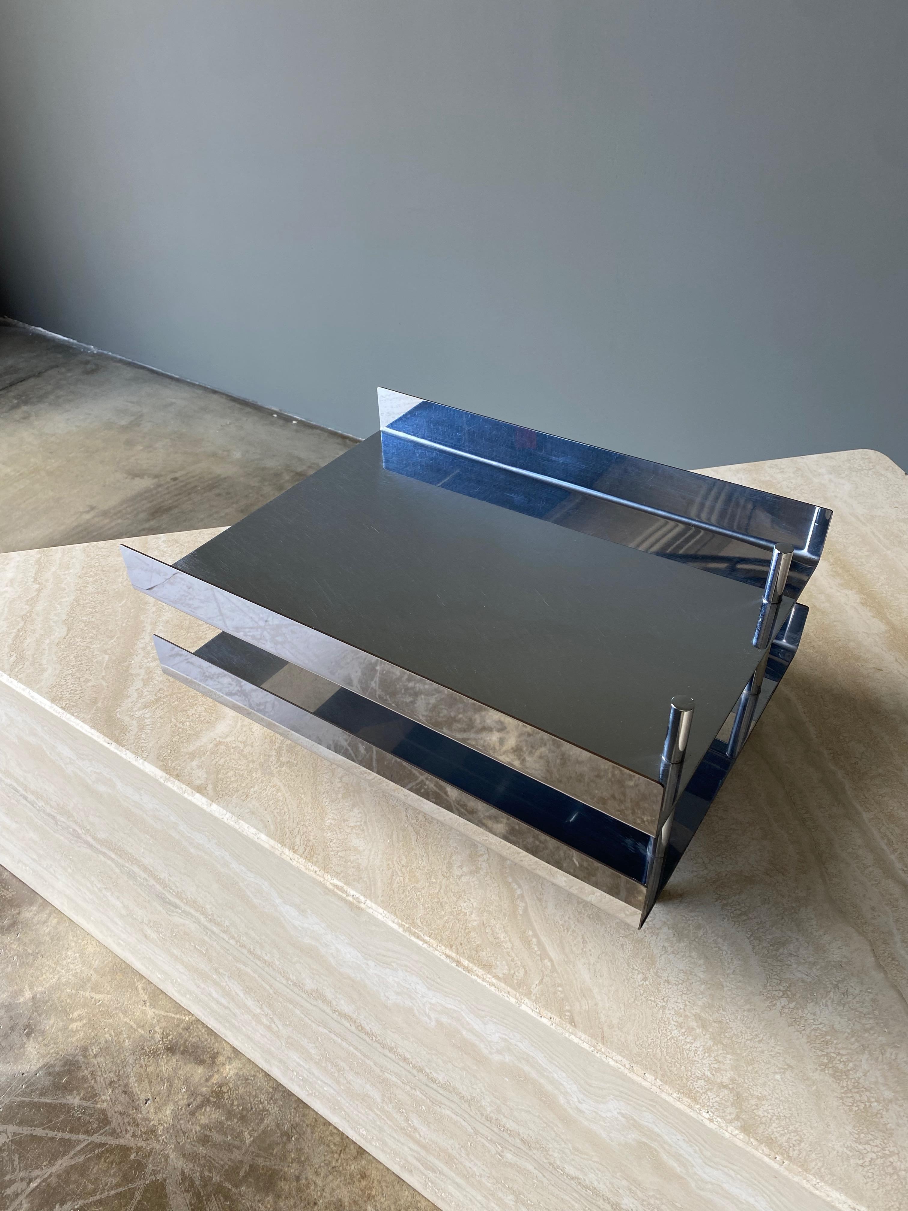Mid-20th Century Chrome Dual Level Letter Tray by Hugh Acton, 1960s