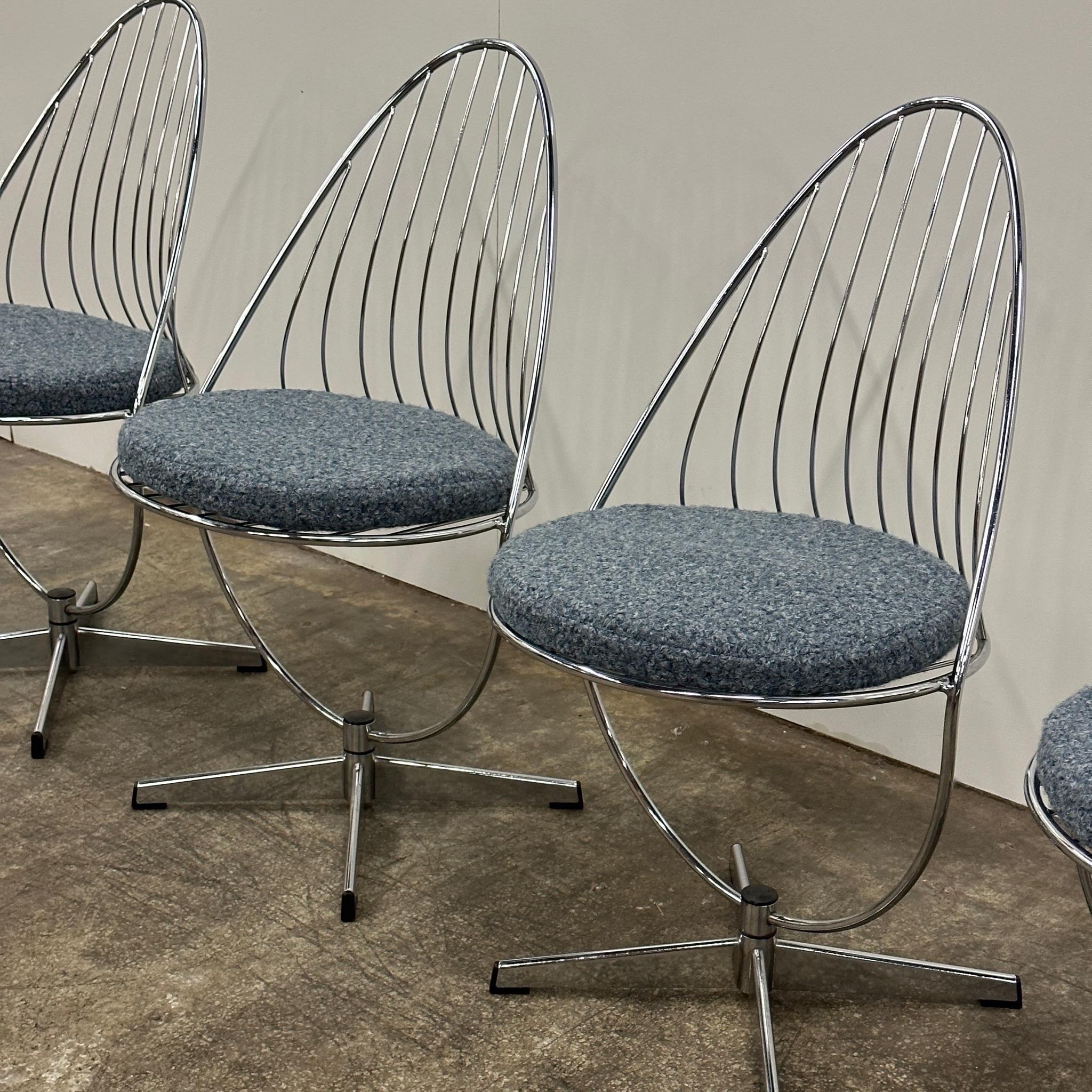 Mid-Century Modern Chrome Egg Chairs Attributed to Dahlens Dalum For Sale
