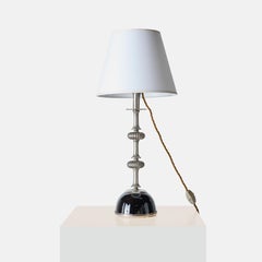 Chrome & Enameled Brass Table Lamp by Christian Dior