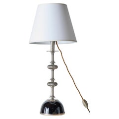 Chrome & Enameled Brass Table Lamp by Christian Dior