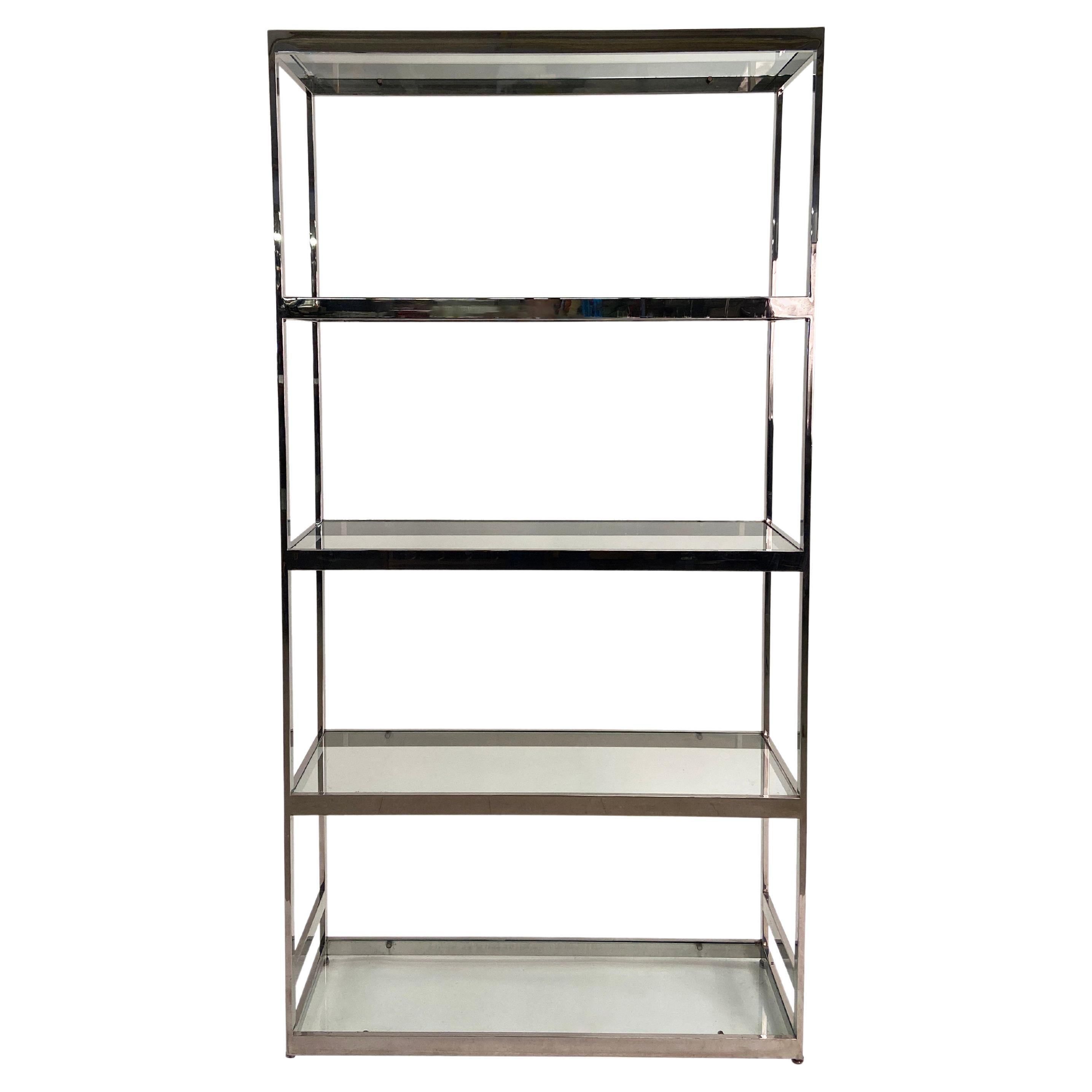 Chrome Etagere / Bookshelf, in the manner of Milo Baughman, circa 1970