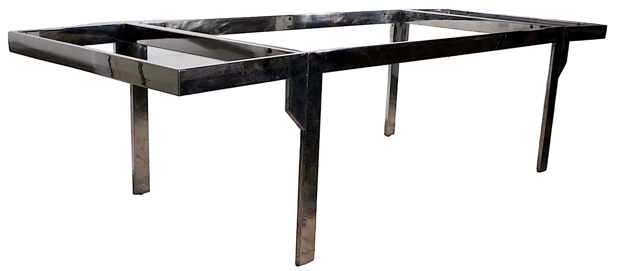 Chrome Extension Dining Table with Removable Chrome Console Leaves by Baughman 8