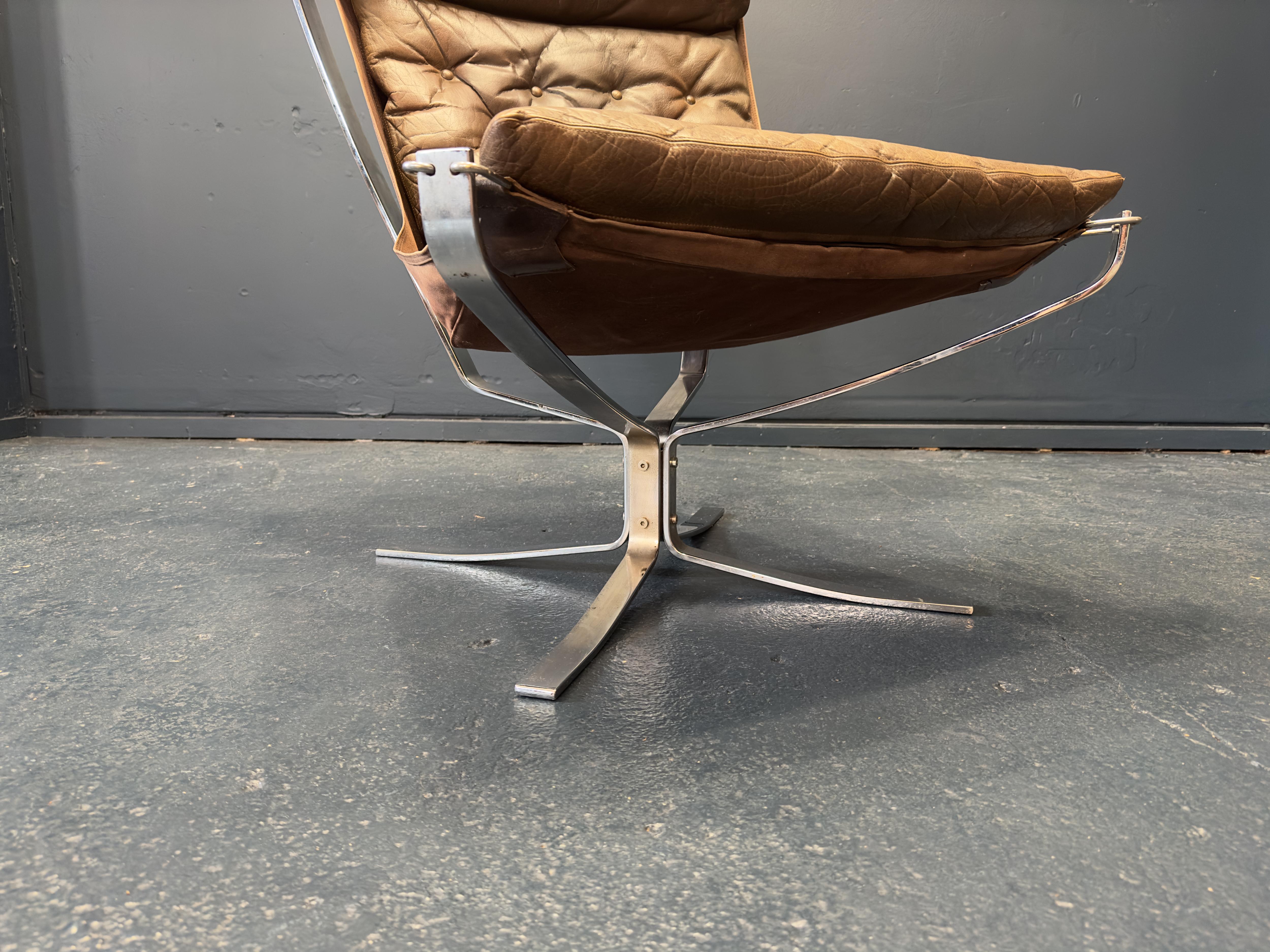 Danish Chrome Falcon Chair by Sigurd Ressell