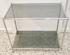 Chrome Faux Bamboo Bar Cart