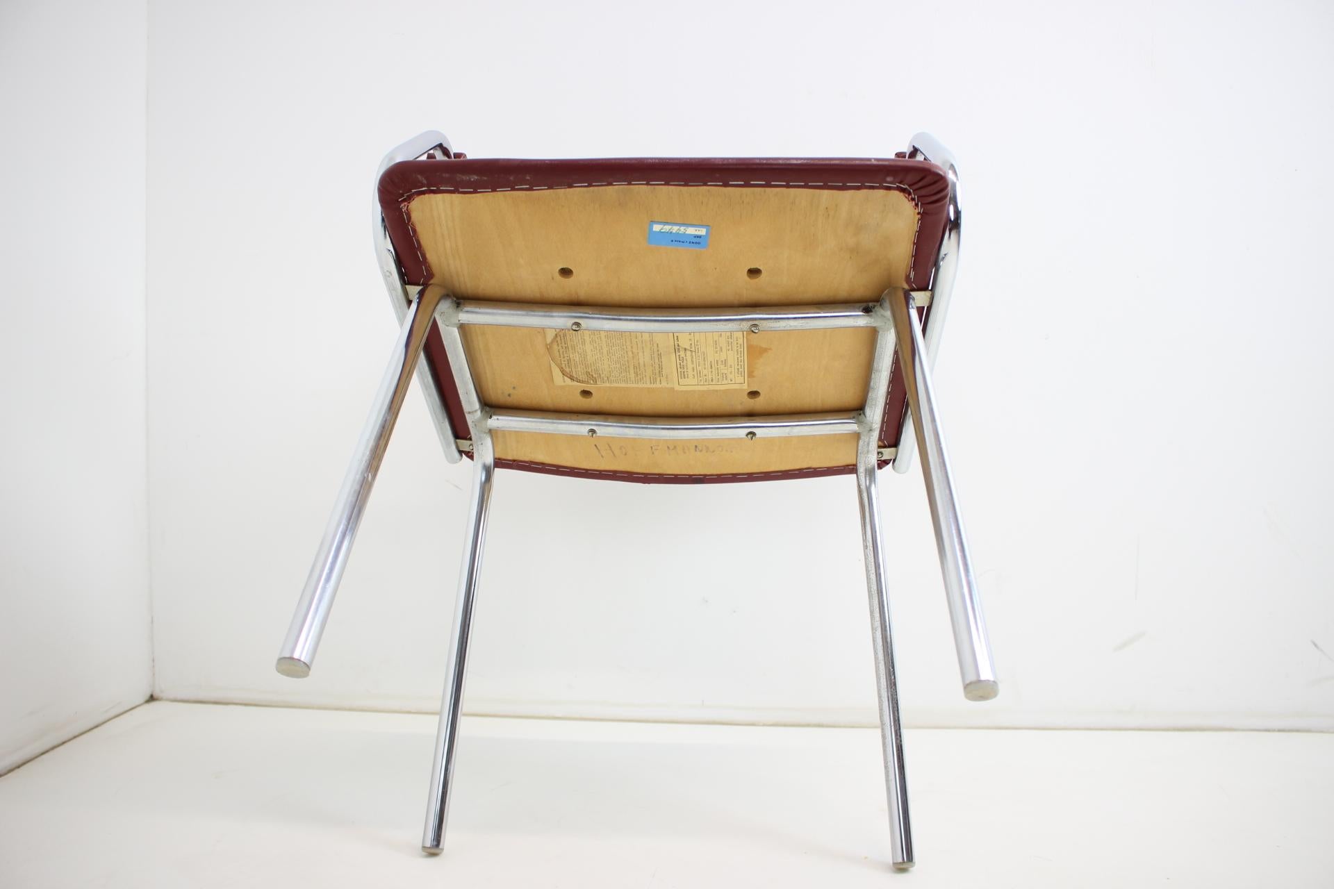 Chrome (Faux) Leather Armchair by Kovona, 1980's, Czechoslovakia For Sale 8