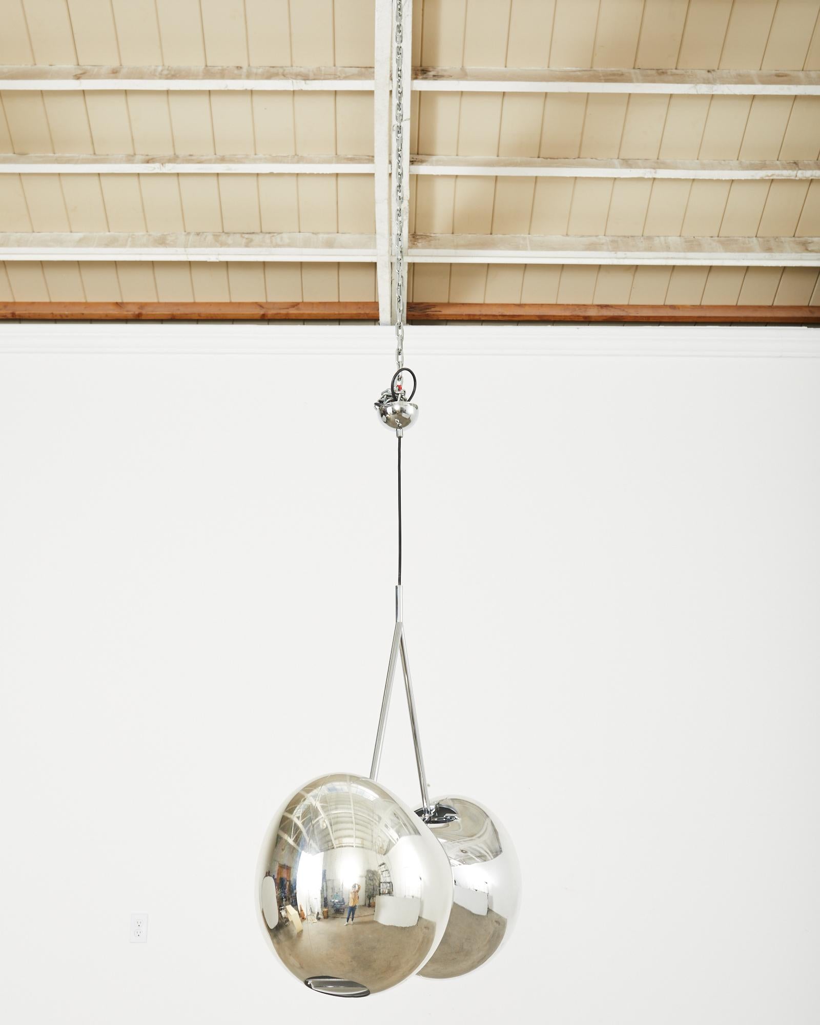 Chrome Cherry Chandelier Martyn Lawrence Bullard Installation 8