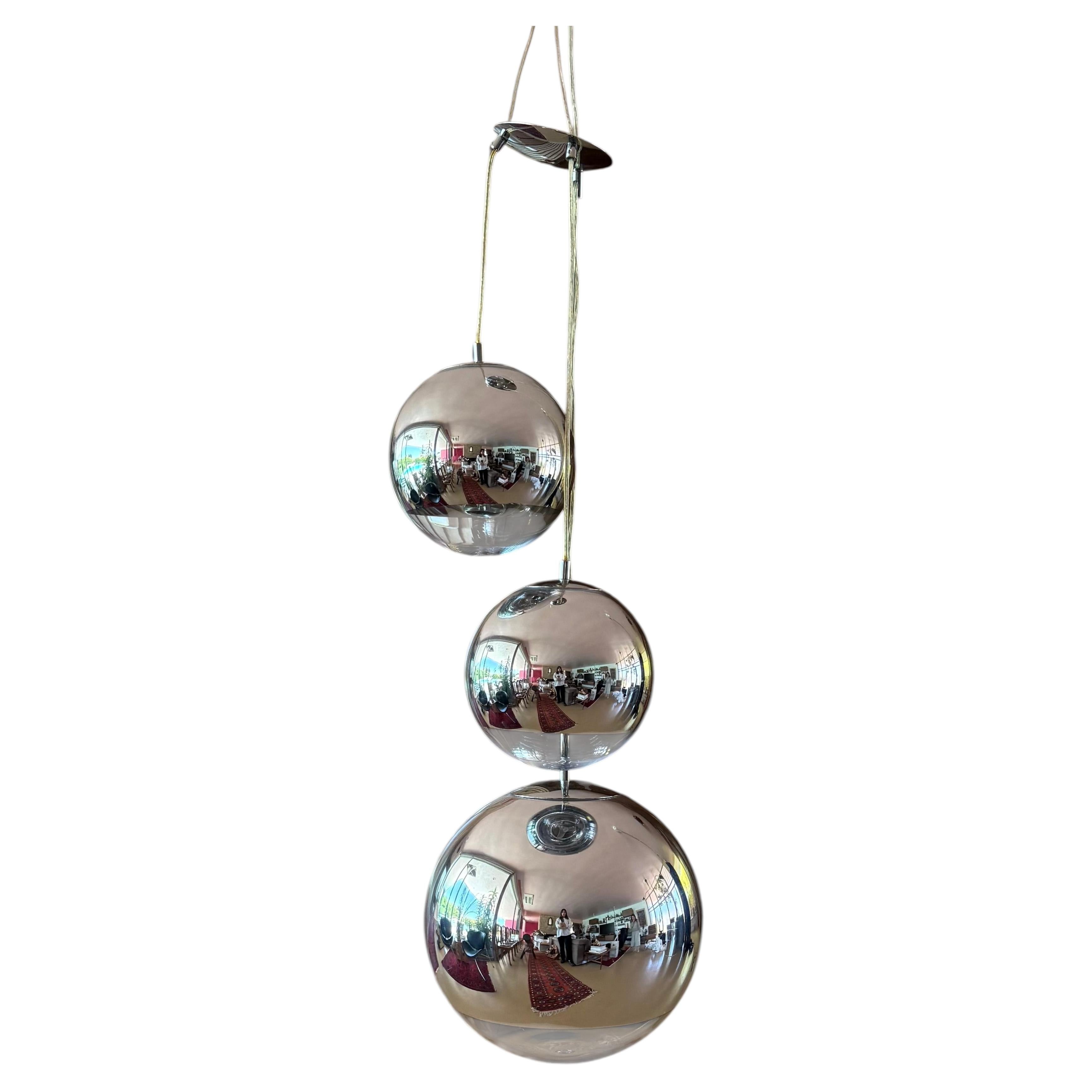 Pendelleuchte „Three Spheres“ von Tom Dixon in Chromoptik, 21. Jahrhundert im Angebot