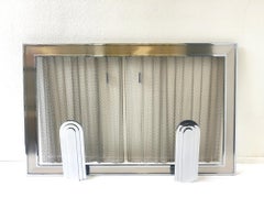 Chrome Fireplace Tool, Andirons and Fire-Screen by Maison Charles