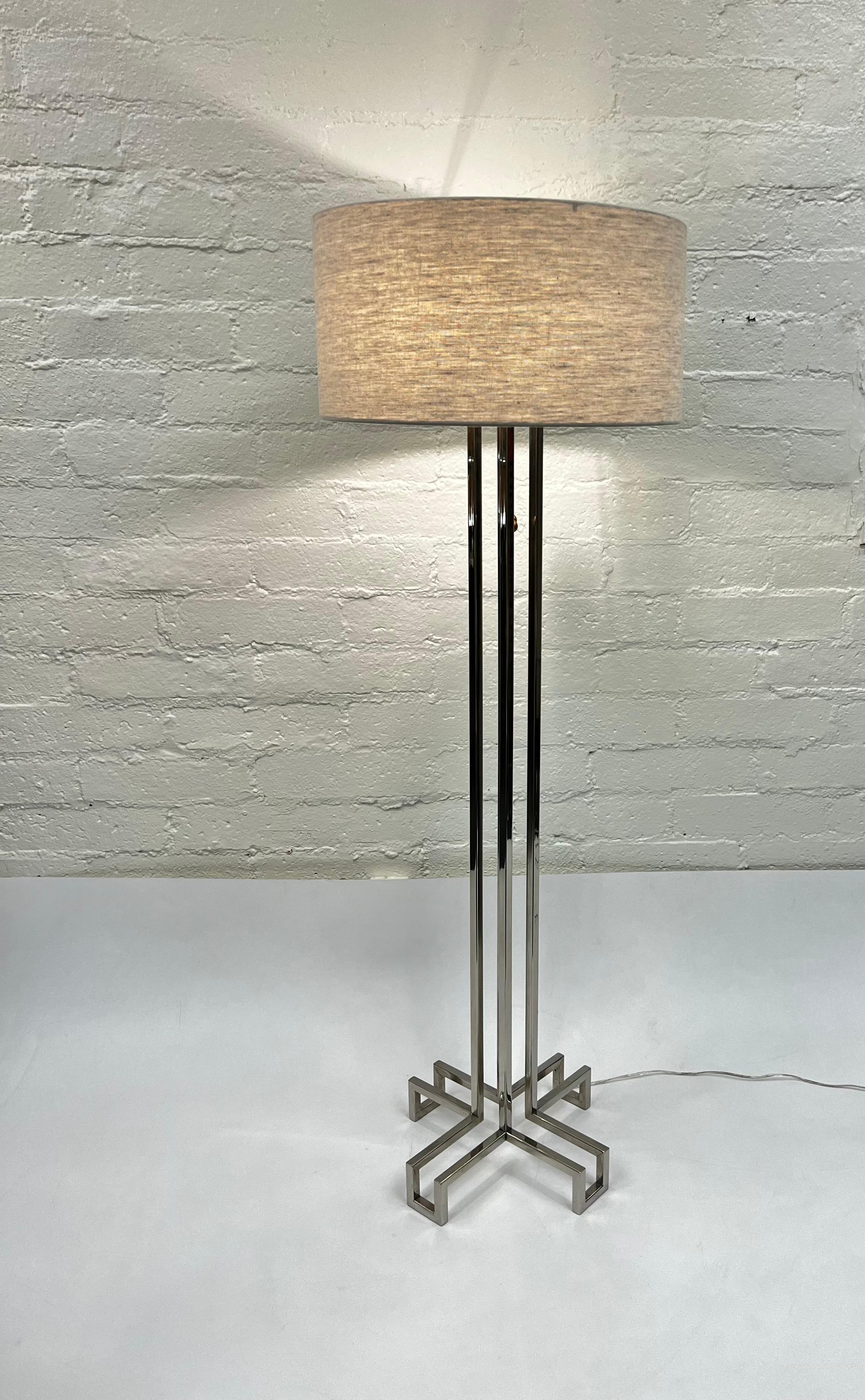 American Chrome Floor Lamp by Charles Hollis Jones For Sale